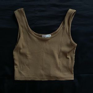 Womens cropped brown tank